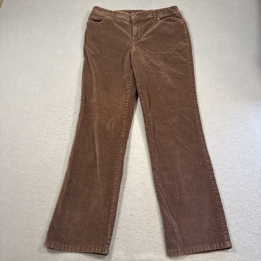 Style & Co. WOMENS 10 P brown corduroy straight leg pants